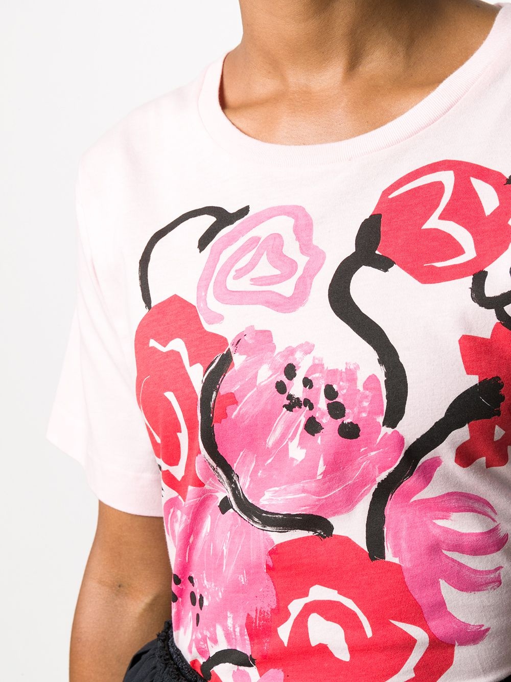 brushstroke floral print T-shirt - 5