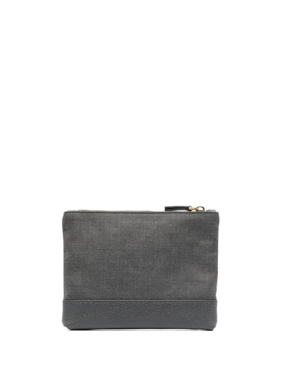 Thom Browne twill-weave zipped pouch outlook