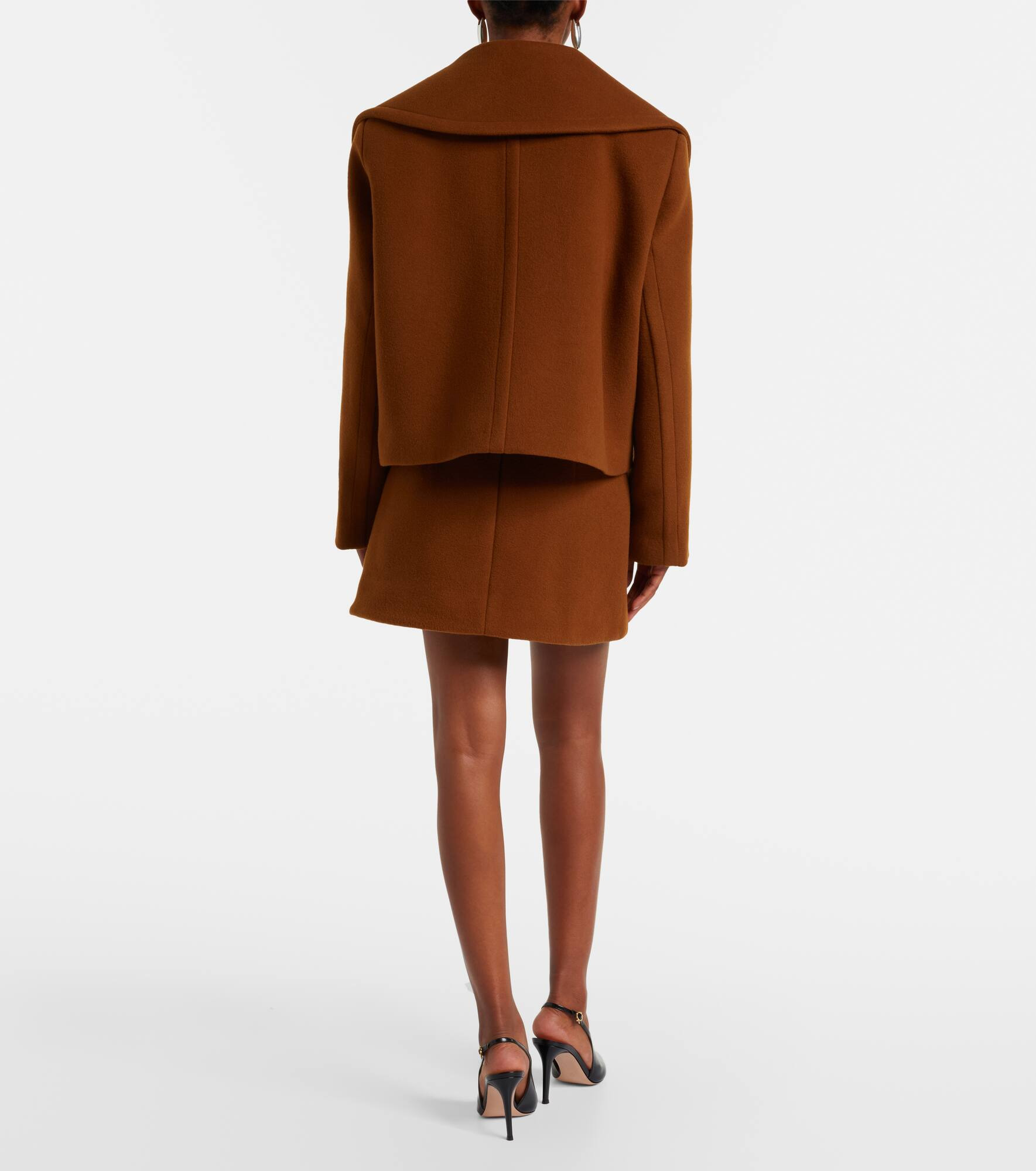Cropped wool-blend jacket - 3