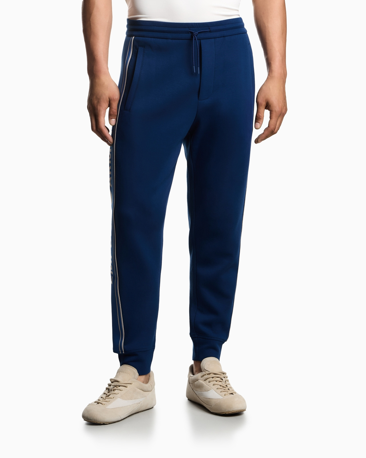 ASV DOUBLE-JERSEY JOGGERS WITH LOGO STRIPES - 4