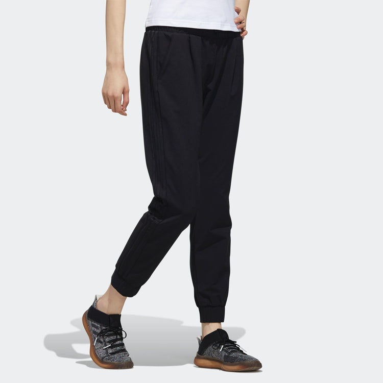 (WMNS) adidas Woven 3S Sweatpants Black DW5725 - 7