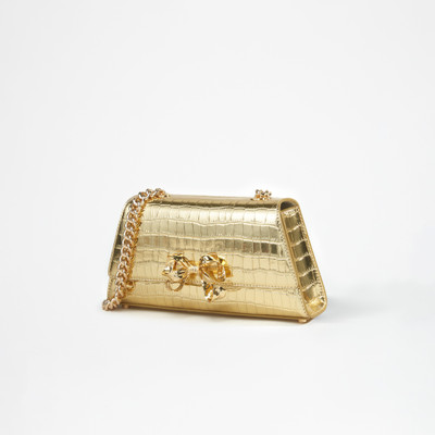 self-portrait Gold Metallic Bow Mini Shoulder Bag outlook