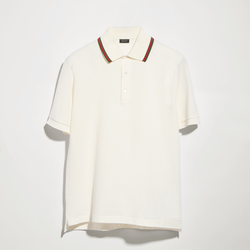 Cotton jersey piquet polo shirt - 1