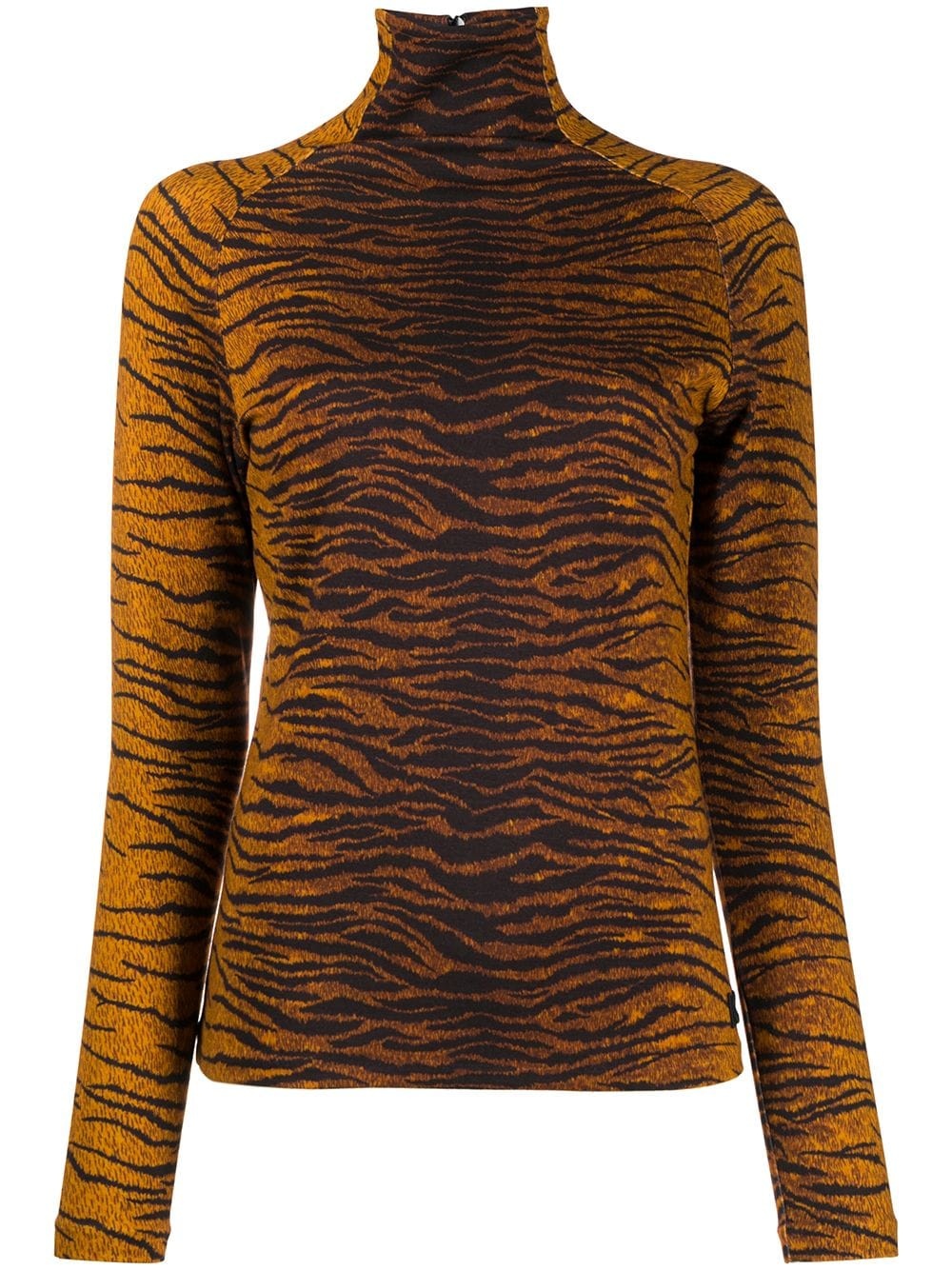 tiger-print long-sleeve top - 1