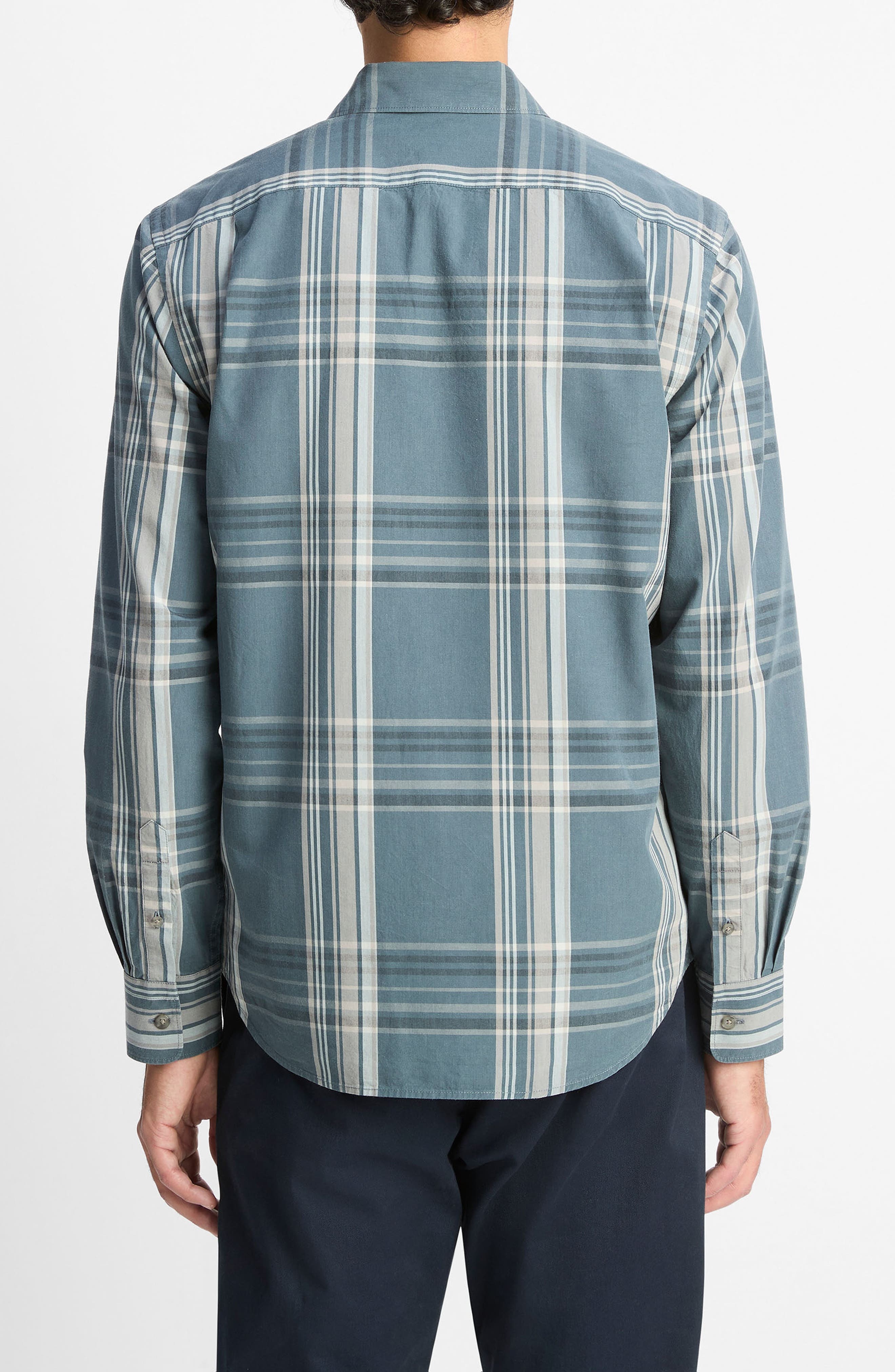 Vince Lorimer Plaid Button-Up Shirt in Harbor Blue Combo at Nordstrom - 2