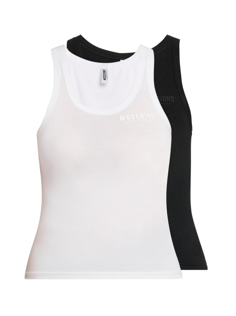 Women's 2-Pack Cotton-Blend Tank Set - Multi Black 1