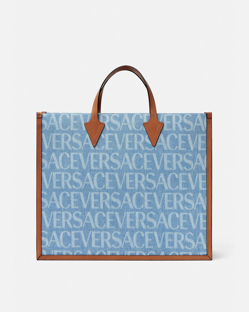 Versace Allover Denim Tote Bag - 1