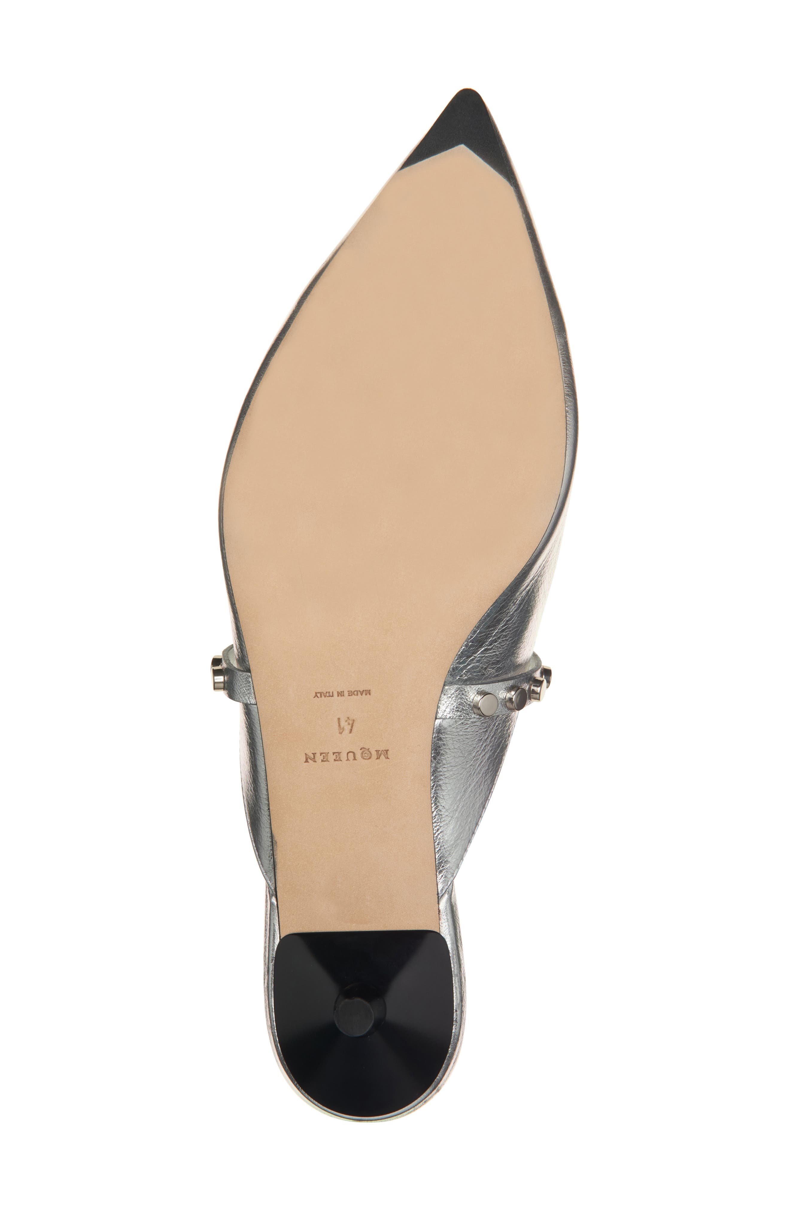McQueen City Pointed Toe Mary Jane Mule in Silver/Silver at Nordstrom - 6