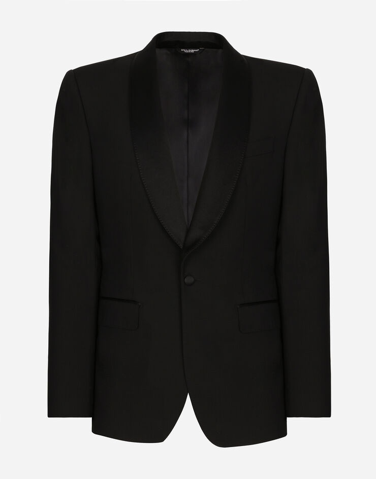 Single-breasted stretch wool Sicilia-fit tuxedo jacket - 1