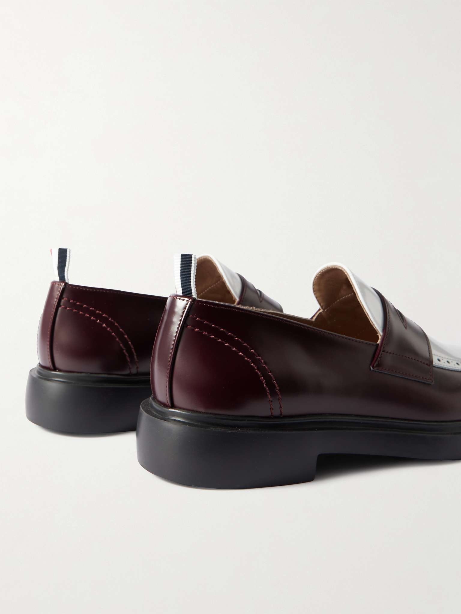 Two-Tone Leather Penny Loafers - 5