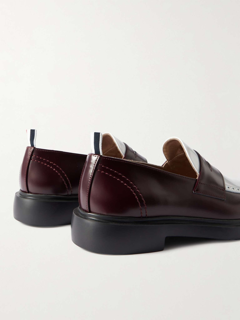Two-Tone Leather Penny Loafers 5