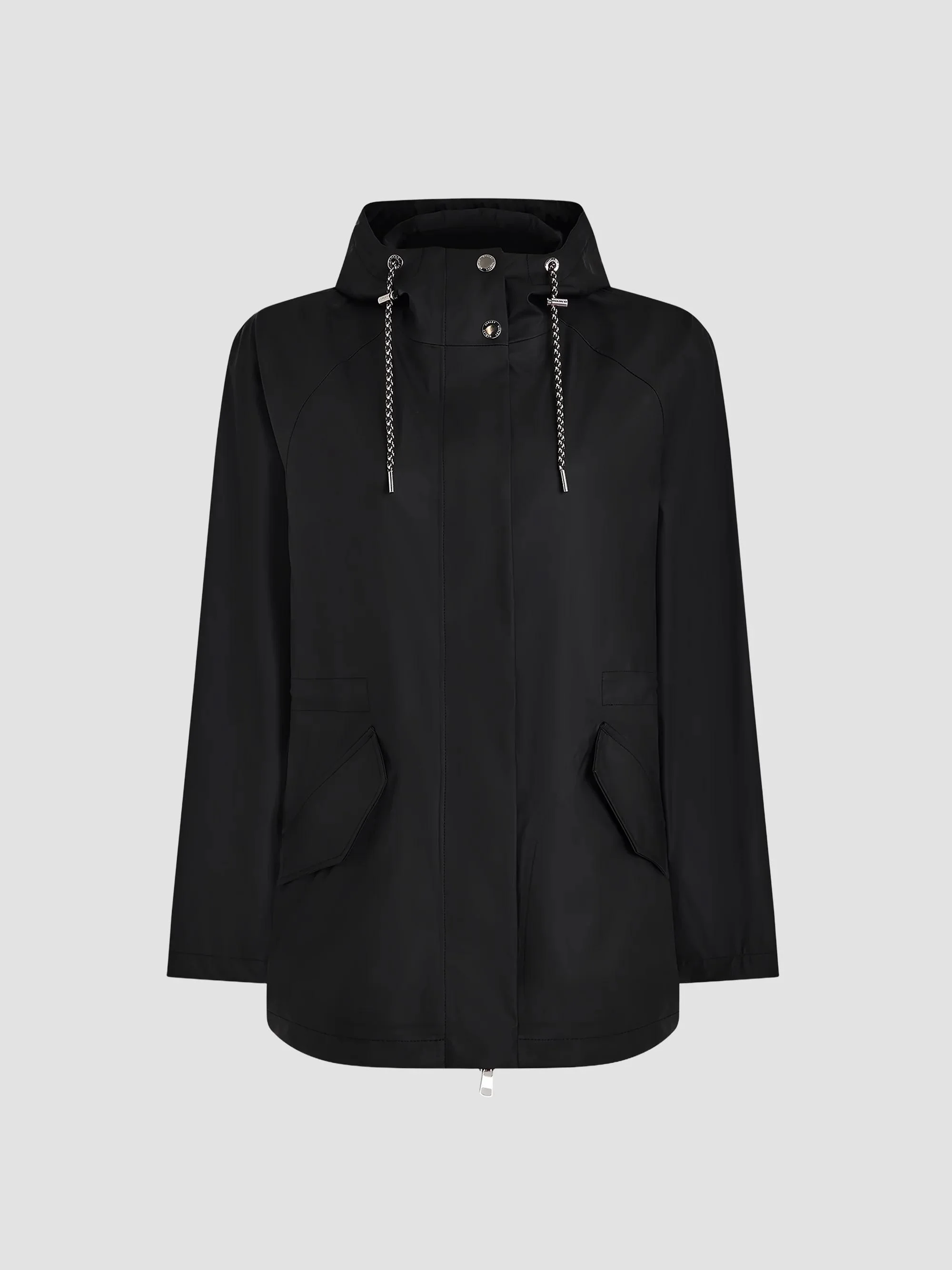 Women's Orlen Drawstring Short Rain Jacket - Black - 1