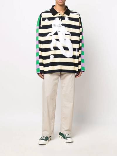 MSGM cotton stripe-pattern polo shirt outlook