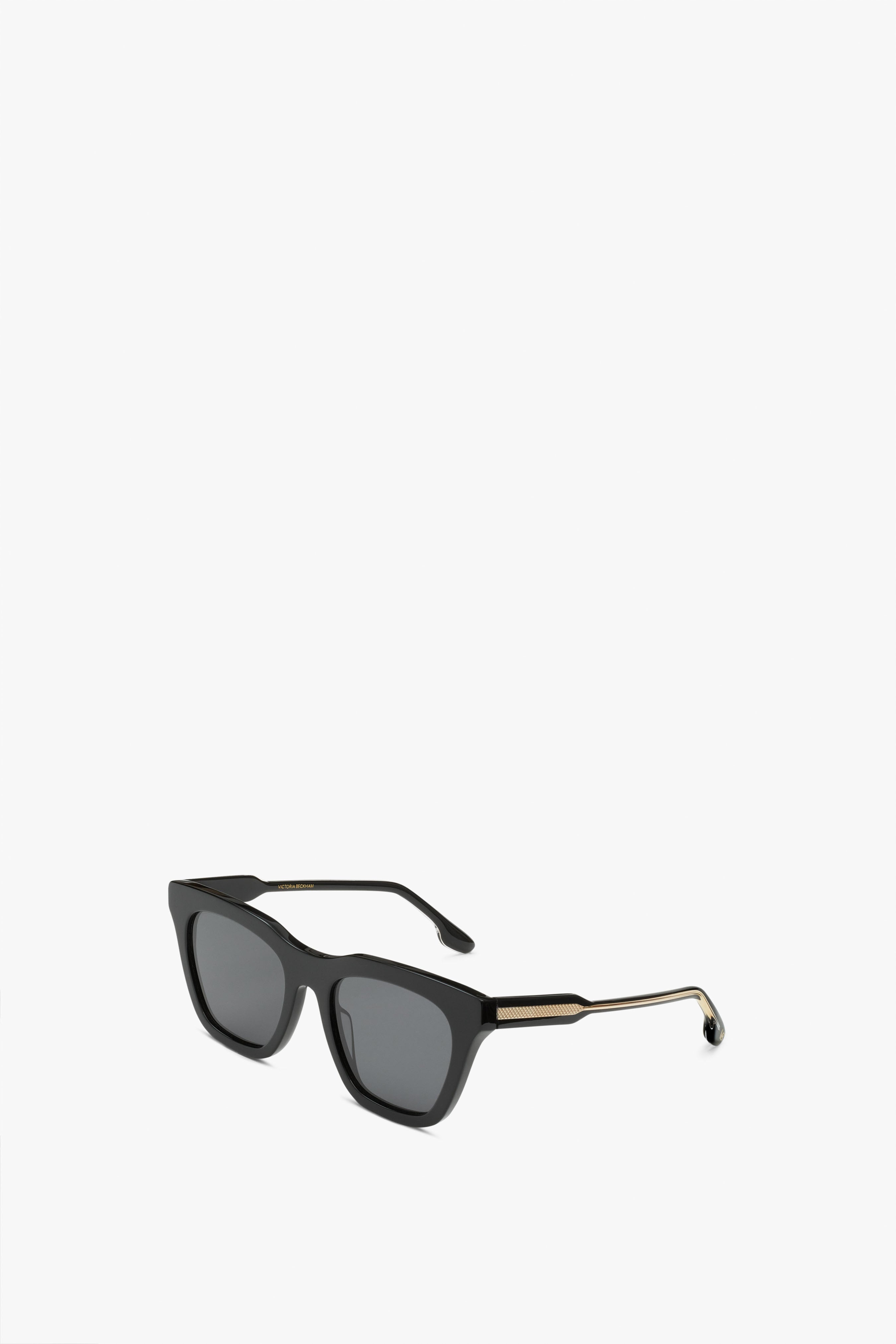 Rectangular Cat Eye Sunglasses In Black - 2