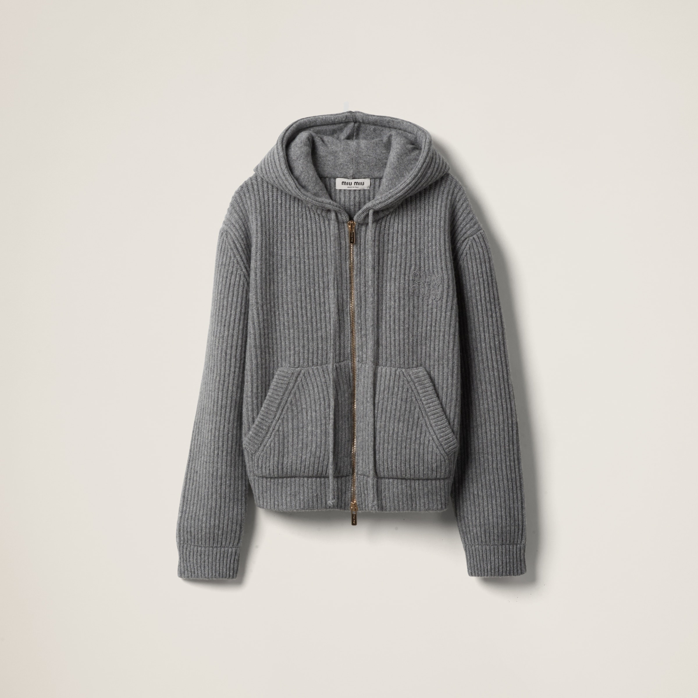 Miu Miu Wool and cashmere hoodie cardigan | REVERSIBLE