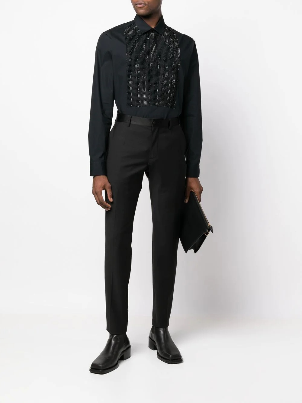 straight-leg wool-blend trousers - 2