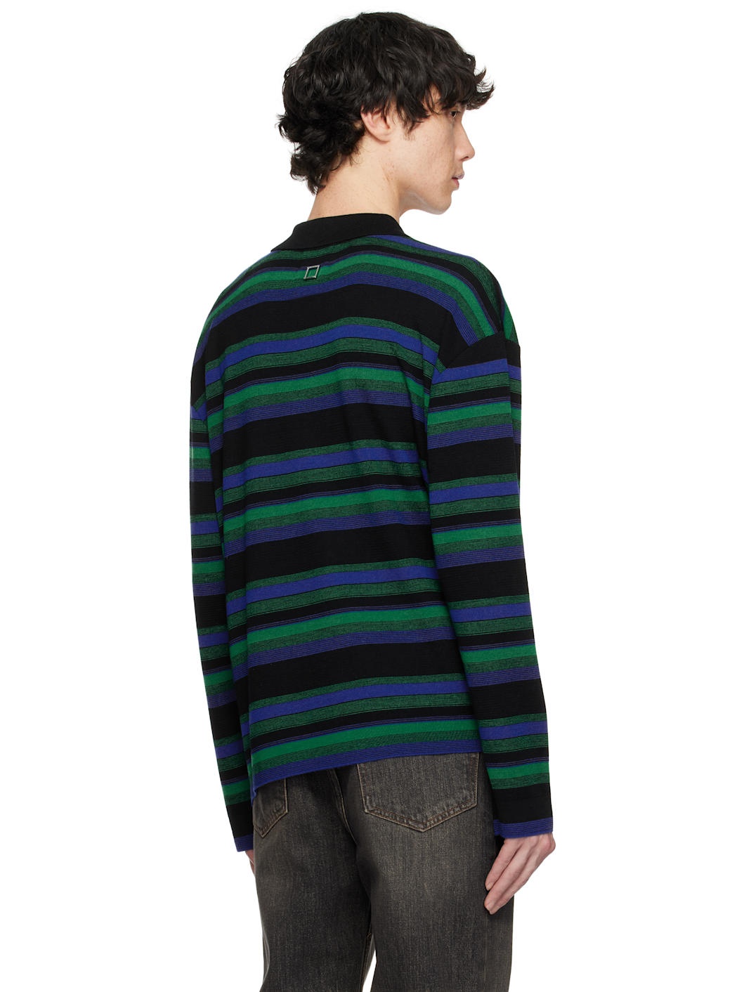 Navy & Green Stripe Cardigan - 3