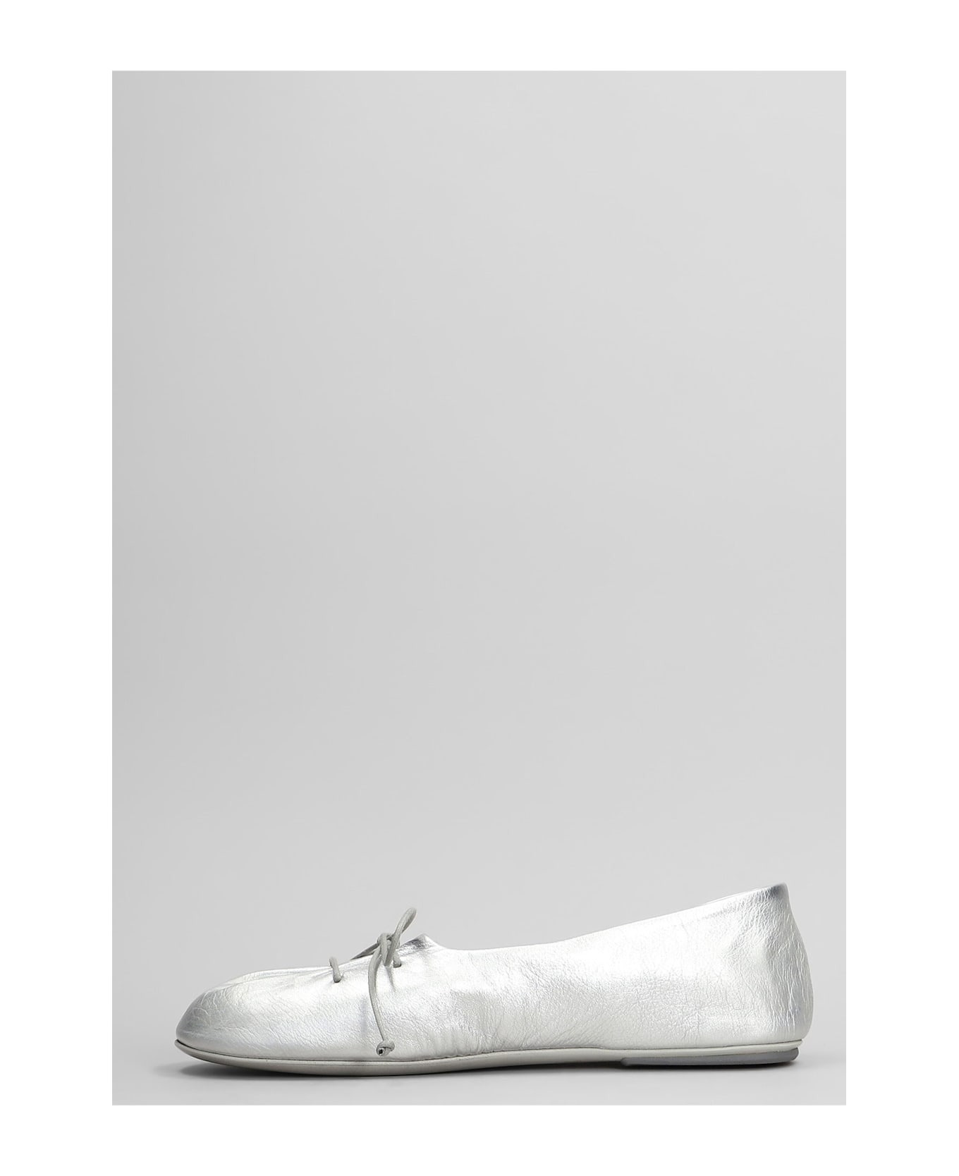 Girella Ballet Flats In Silver Leather - 3