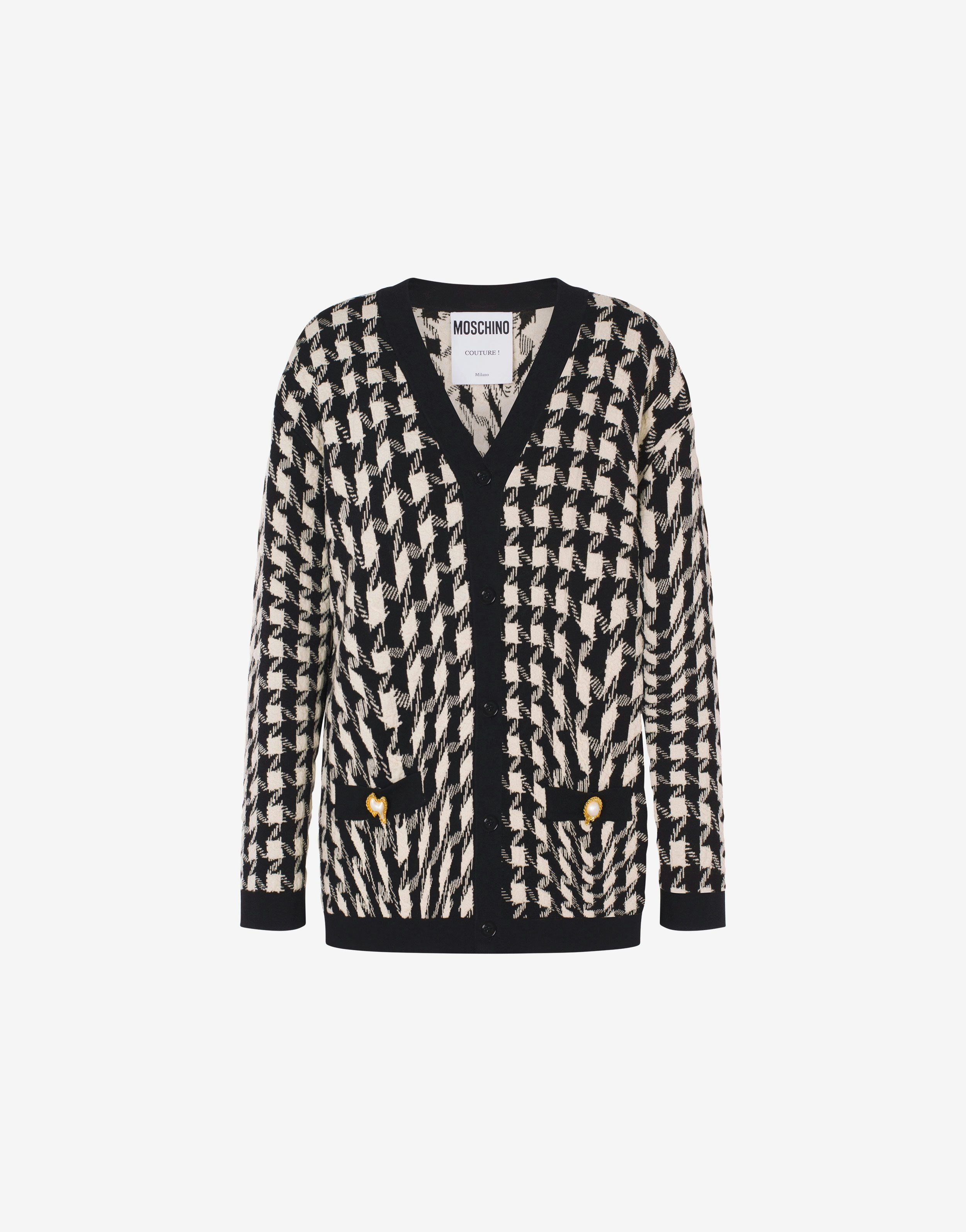 MORPHED PIED DE POULE STRETCH CARDIGAN - 1