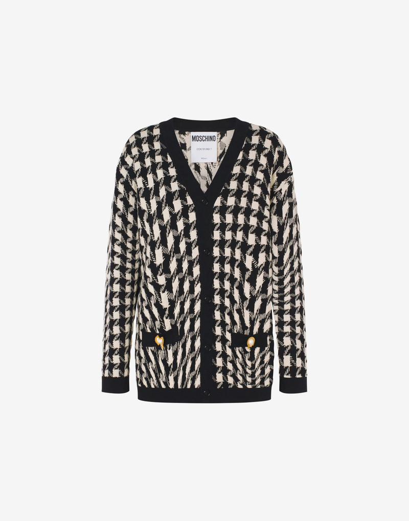 MORPHED PIED DE POULE STRETCH CARDIGAN 1