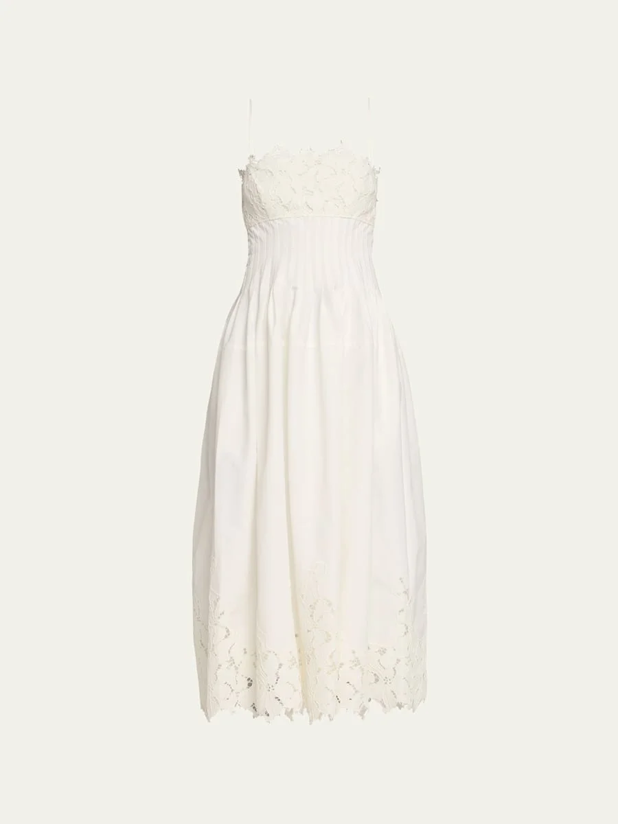 Lilianna Sleeveless Lace Midi Dress - 1