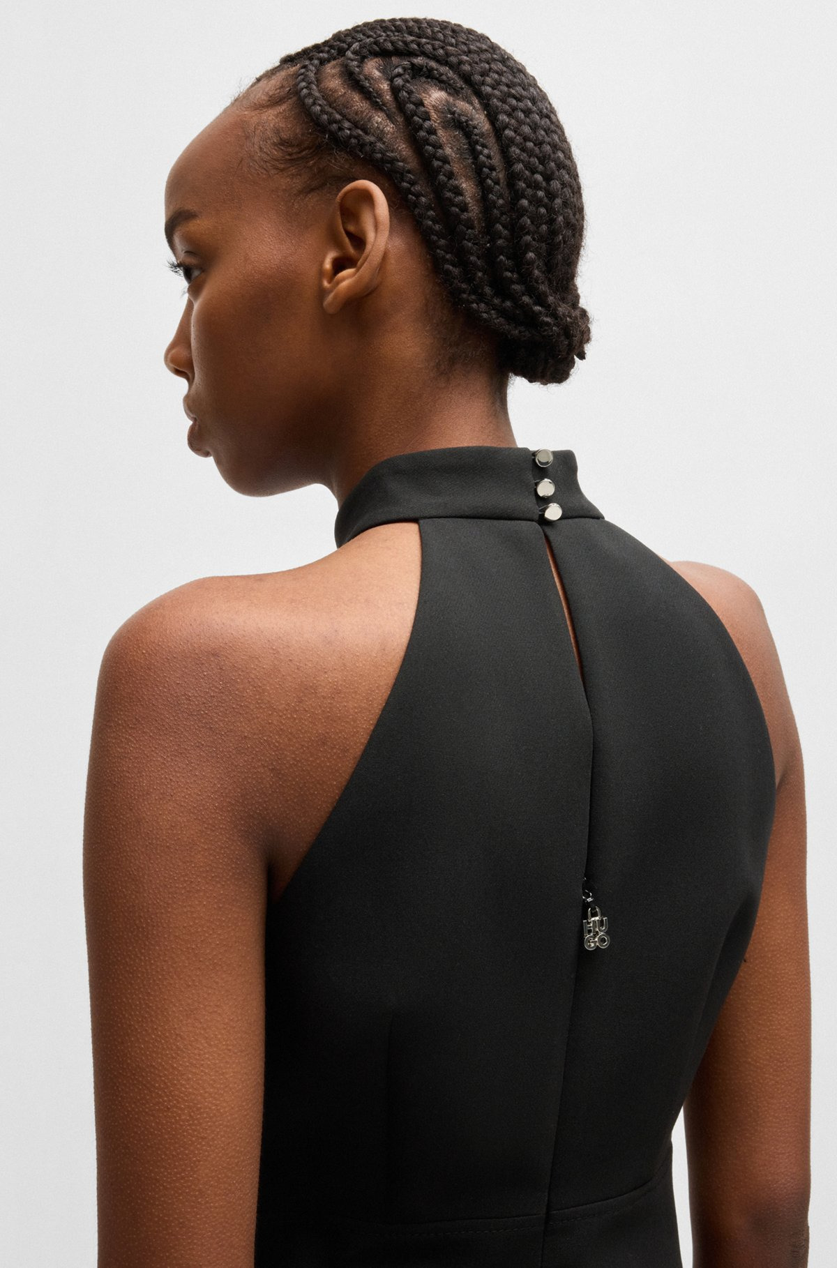 MOCK-NECK DRESS IN STRETCH FABRIC - 6