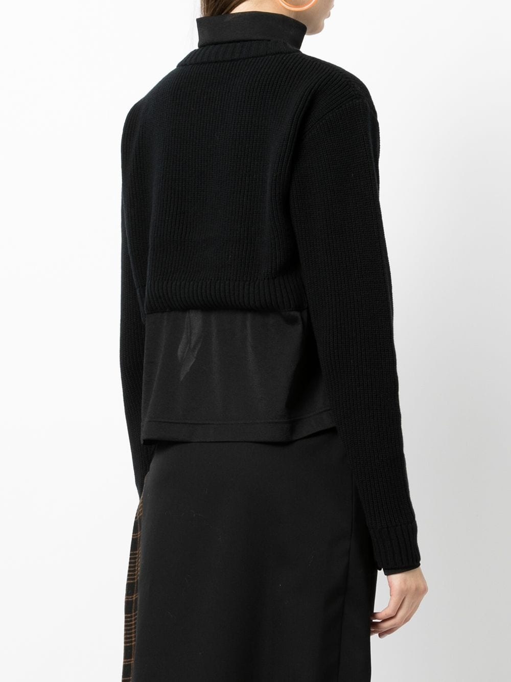 layered mesh turtleneck top - 4