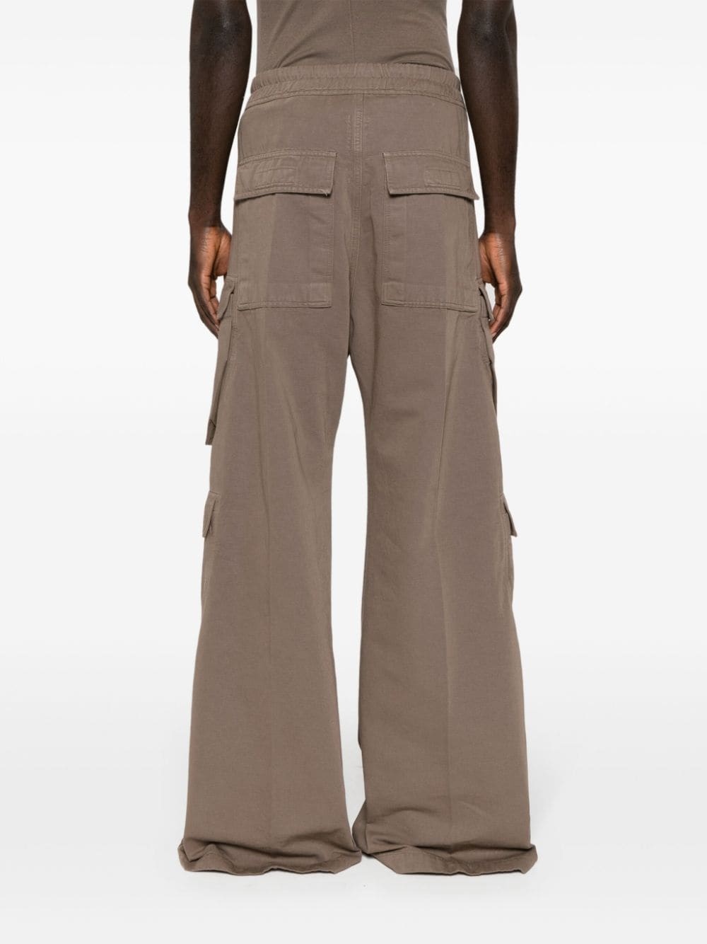 wide-leg cotton cargo trousers - 4