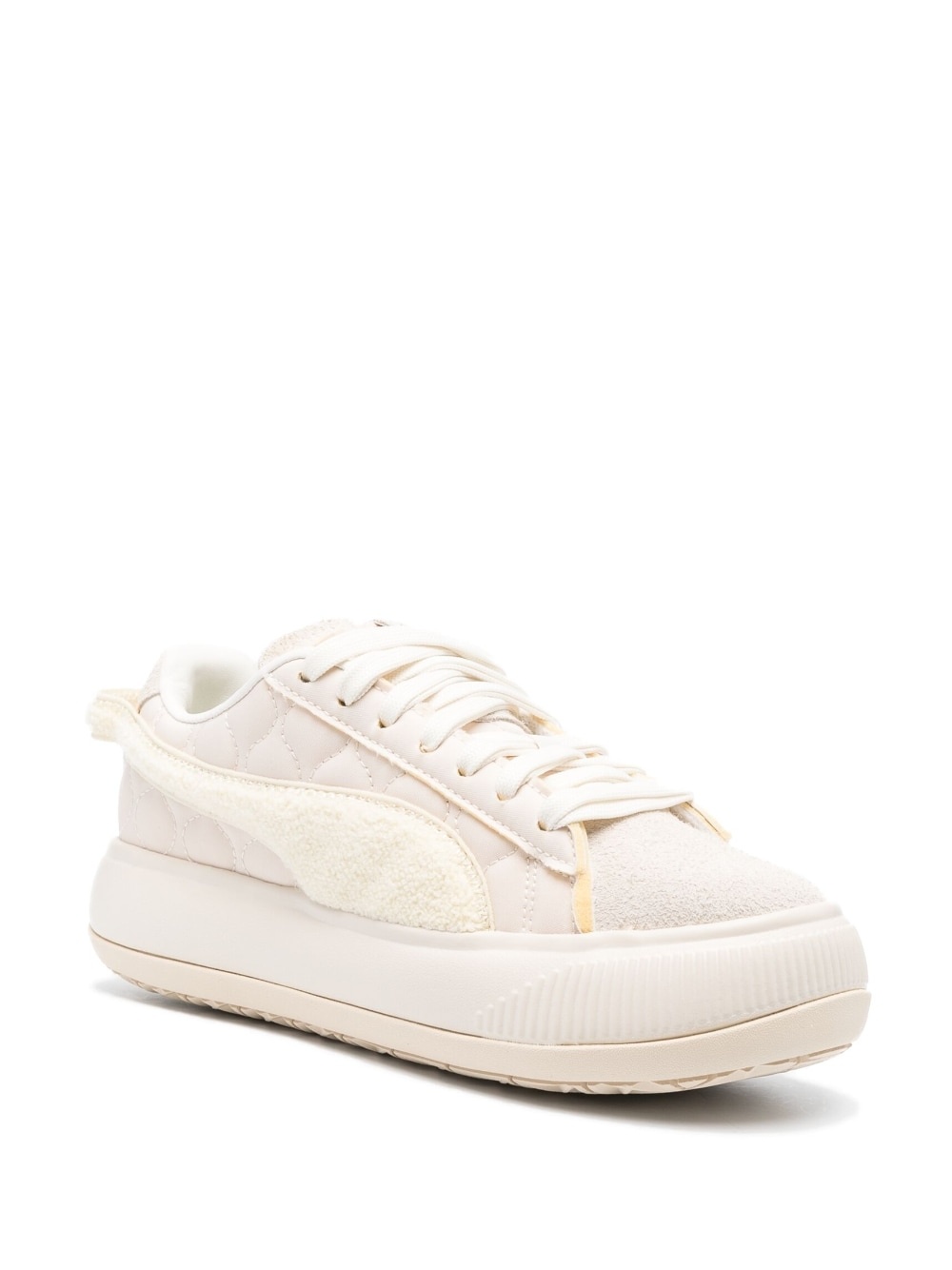 fleece-texture panelled sneakers - 2