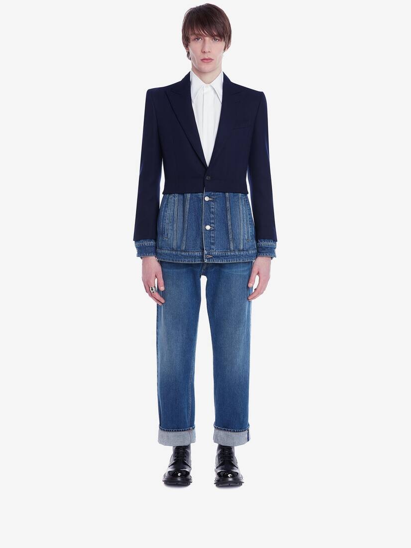 Wide Leg Jeans in Washed Blue - 2