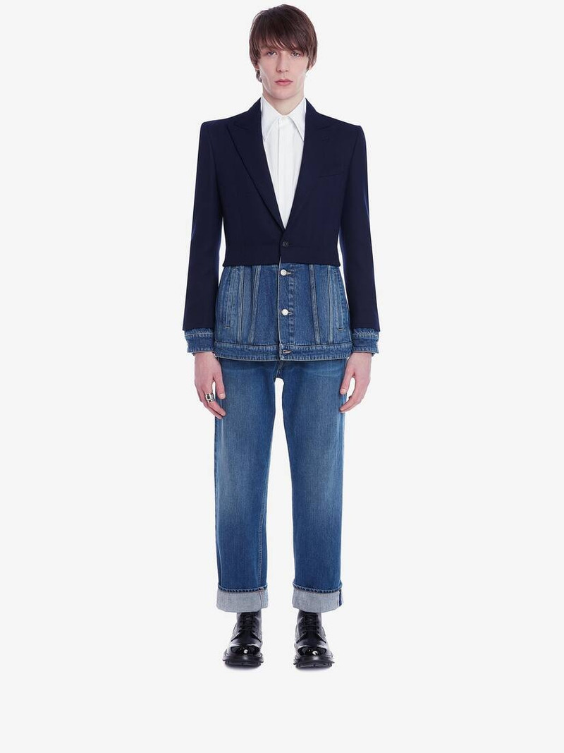 Alexander McQueen Wide Leg Jeans in Washed Blue outlook