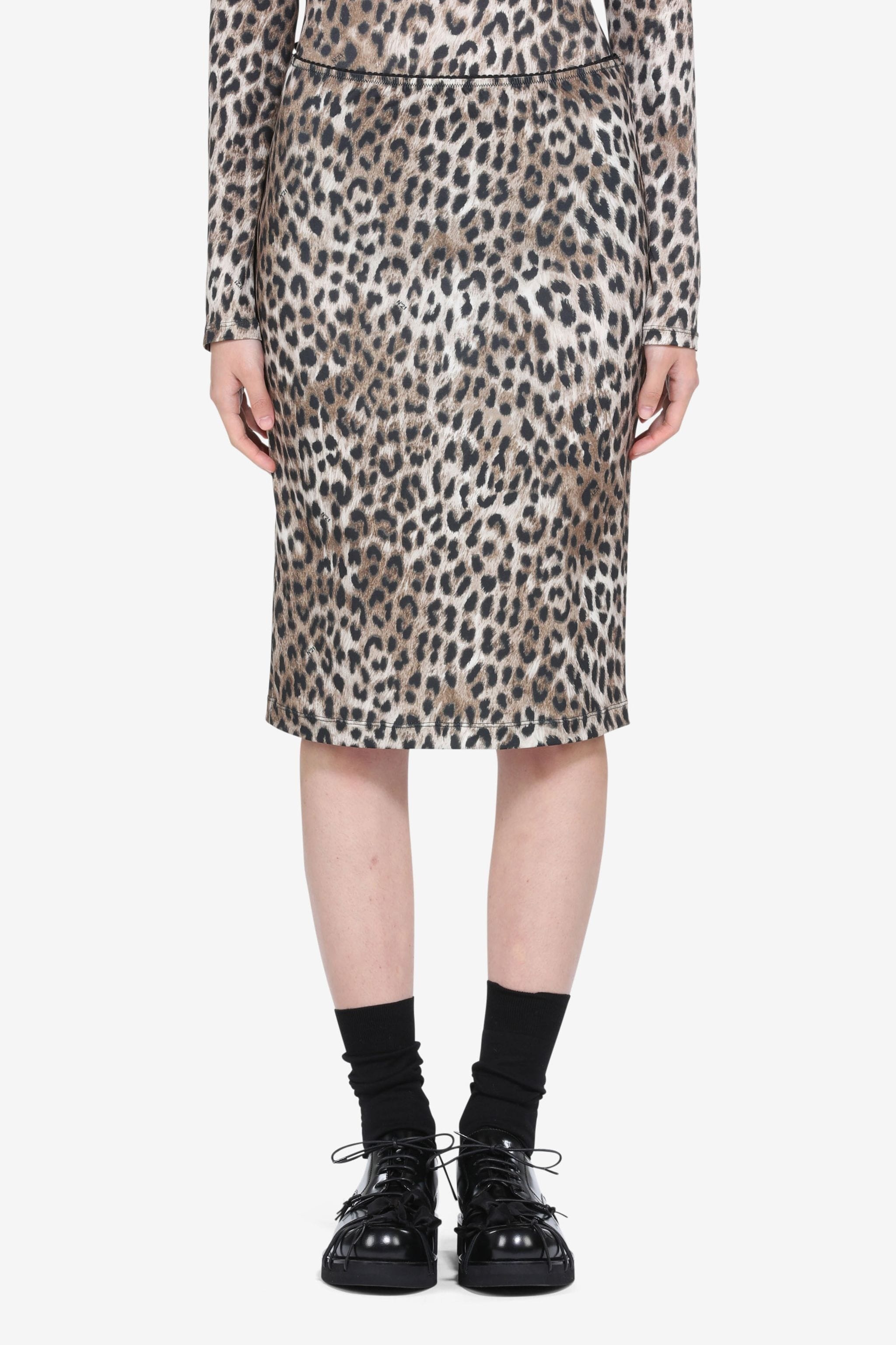 LEOPARD-PRINT MIDI SKIRT - 1