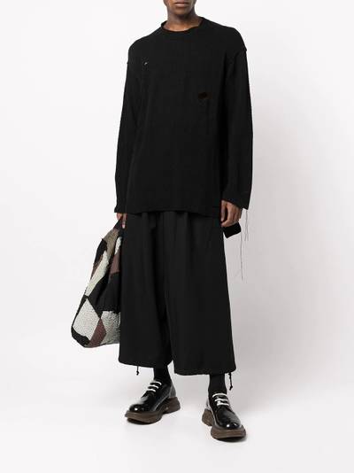 Yohji Yamamoto cropped wide-leg linen trousers outlook