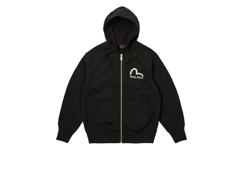 PALACE EVISU ZIP HOOD BLACK - 1