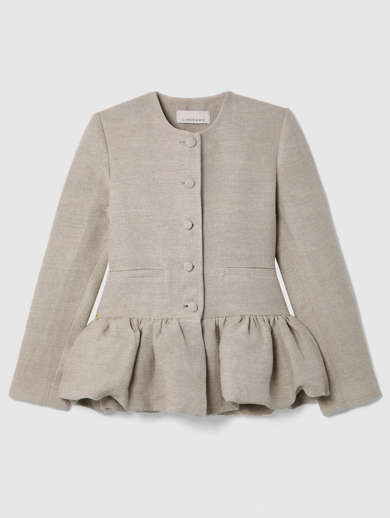 RAW LINEN PEPLUM JACKET - 1