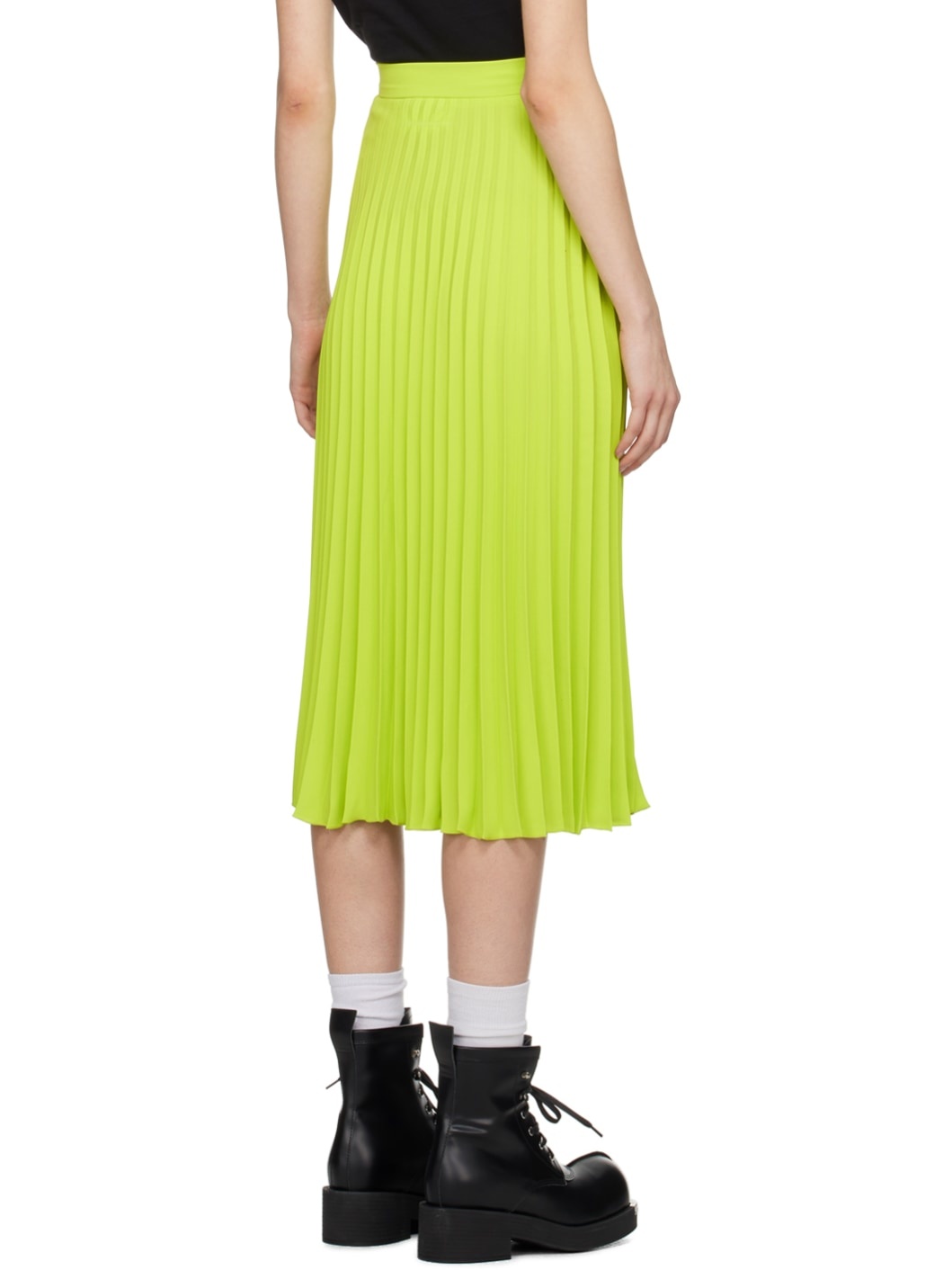 Green Pleated Midi Skirt - 3