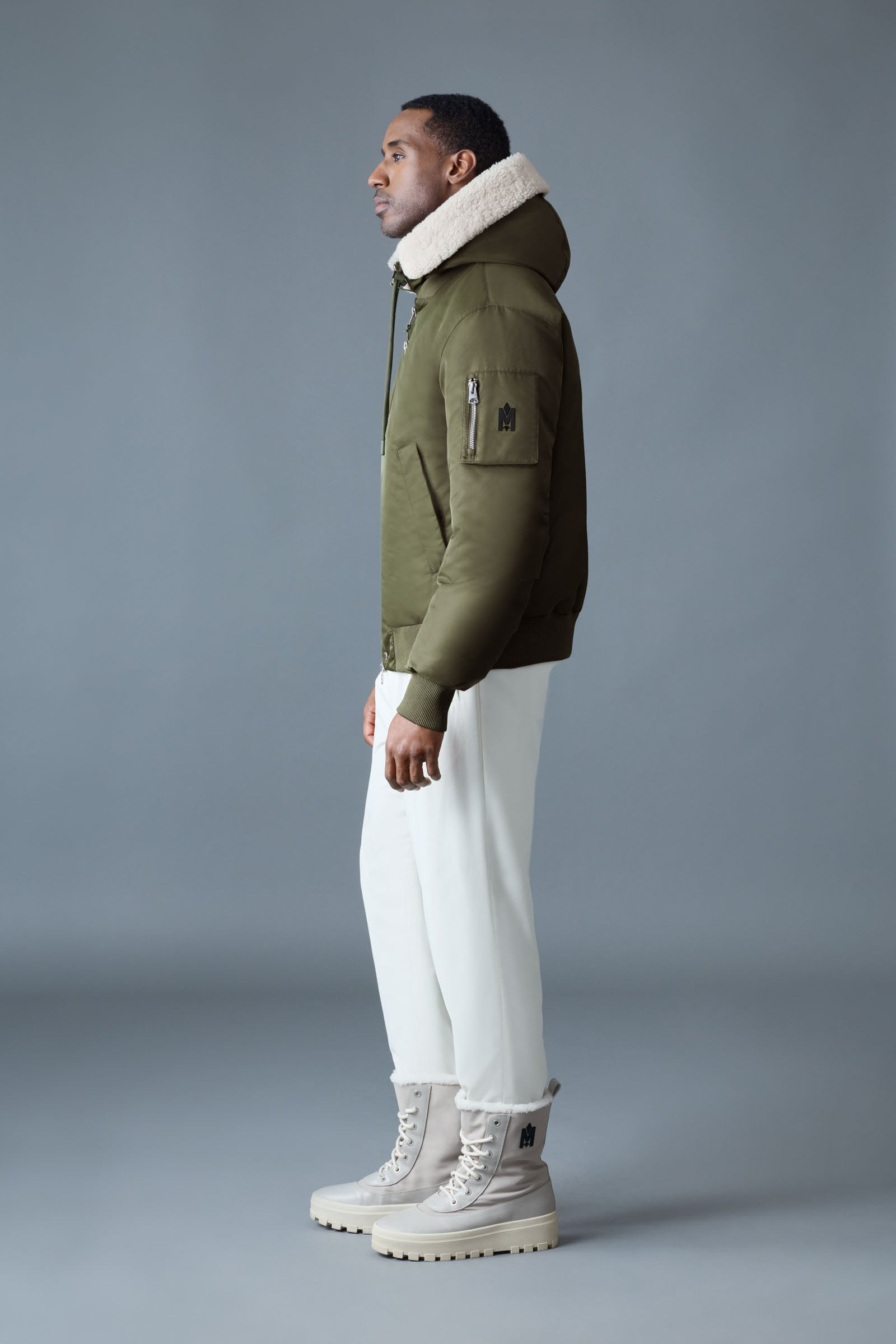 AUGUST bomber jacket with shearling-trimmed hood - 6