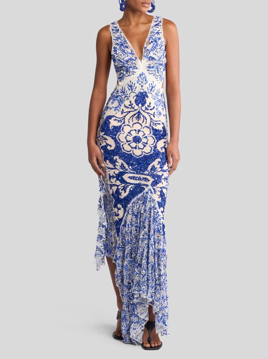 LONG DRESS WITH SEQUIN EMBROIDERY - 3
