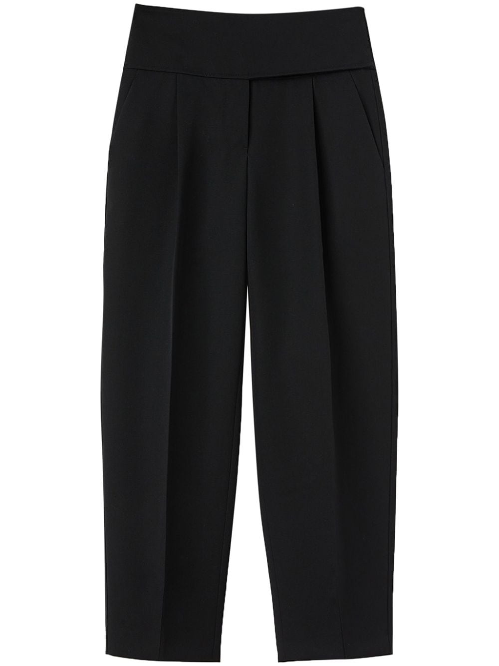 high-waist wool cropped trousers - 1