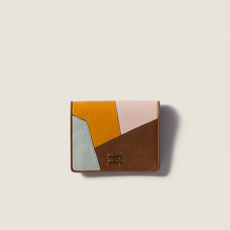 Small leather patchwork wallet 1
