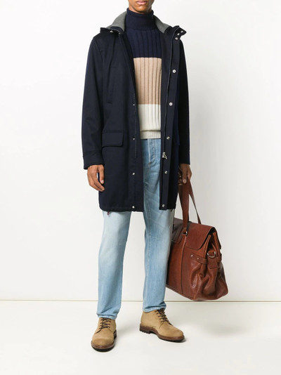 Brunello Cucinelli hooded mid-length coat outlook