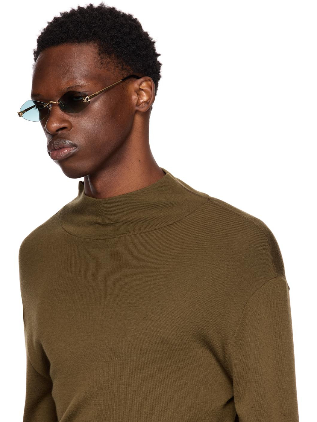 Gold & Green 'Panthère de Cartier' Sunglasses - 4