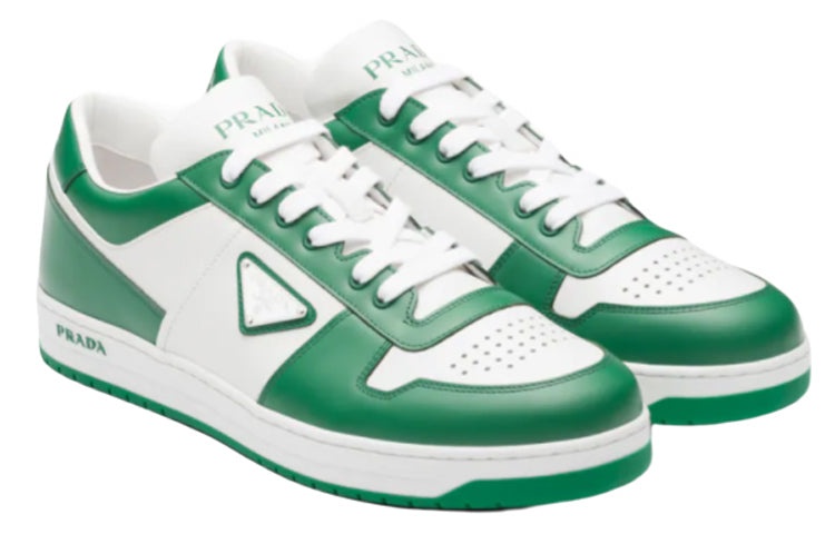(WMNS) PRADA Downtown Trainers 'White Green' 1E792M_3LKG_F0DJT - 2