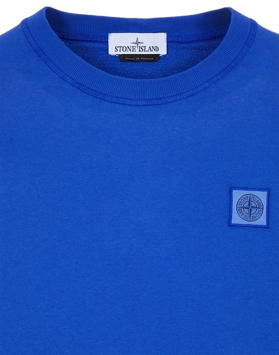 Stone Island Compass logo-patch velvet-effect shirt - Blue