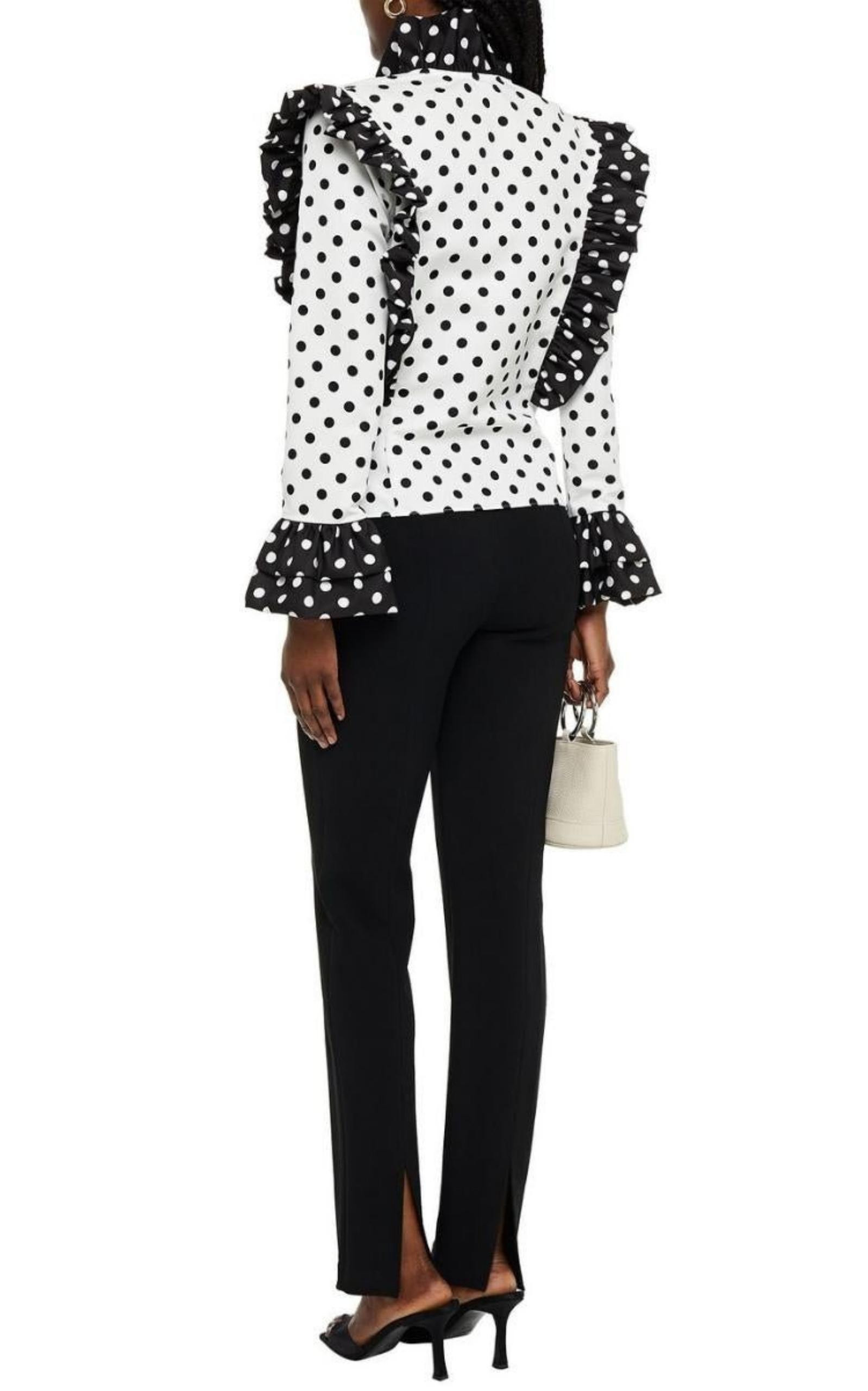 Ruffled Polka-Dot Blouse - 4