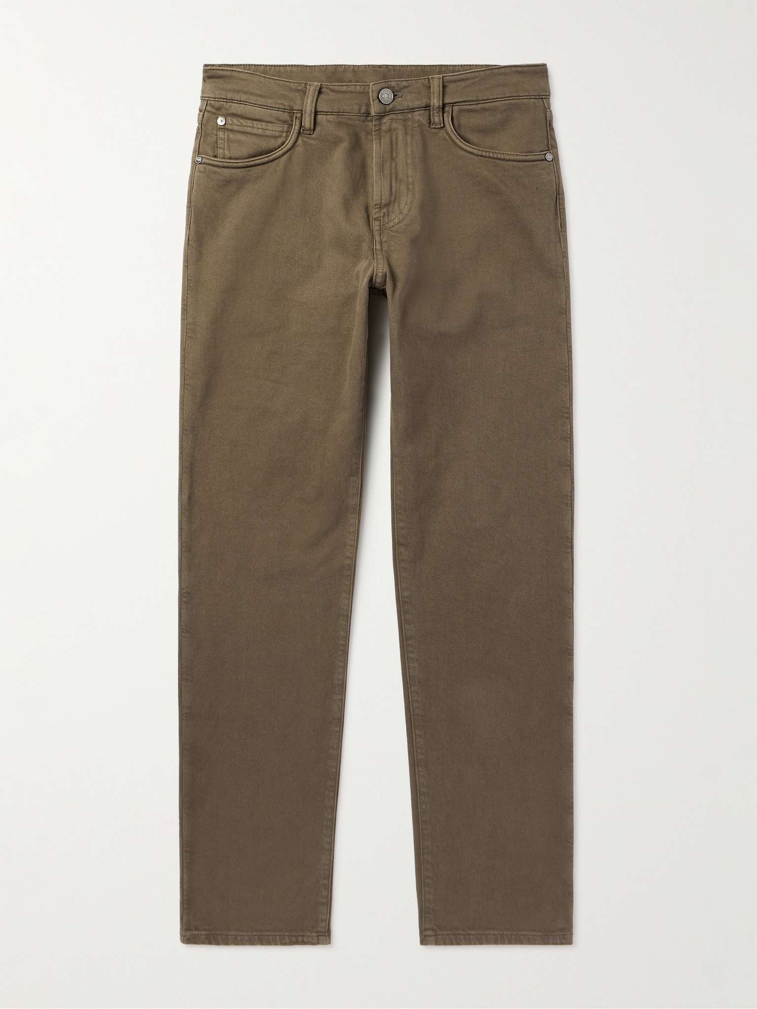 Quarona Slim-Fit Stretch-Cotton Twill Trousers - 1