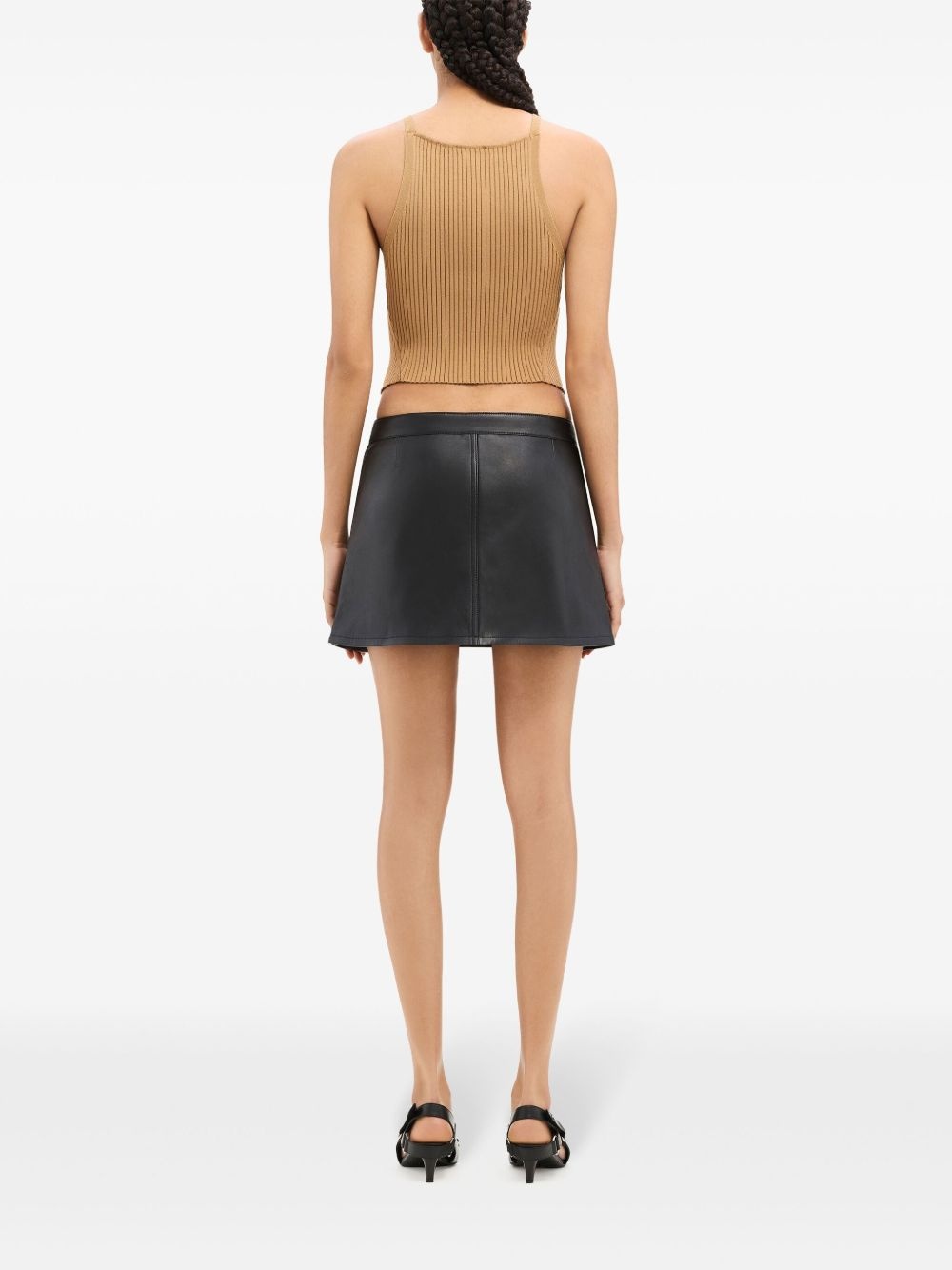 vintage leather mini skirt - 4