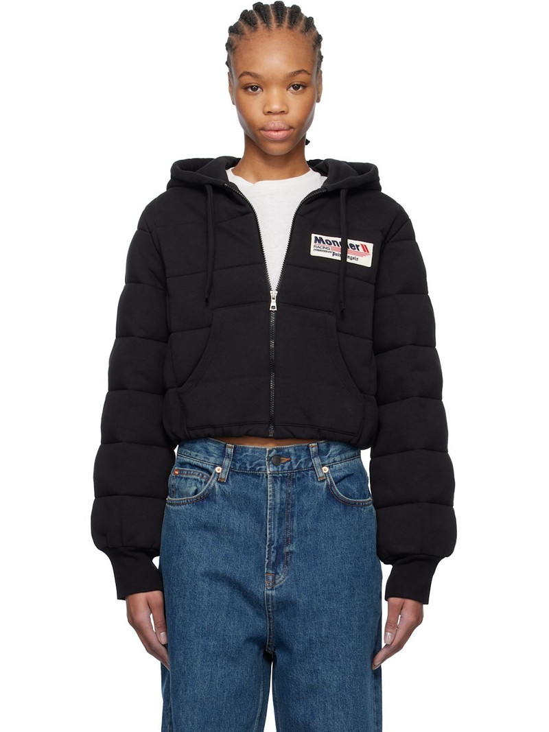 Moncler x Palm Angels Black Zip Up Down Hoodie 1
