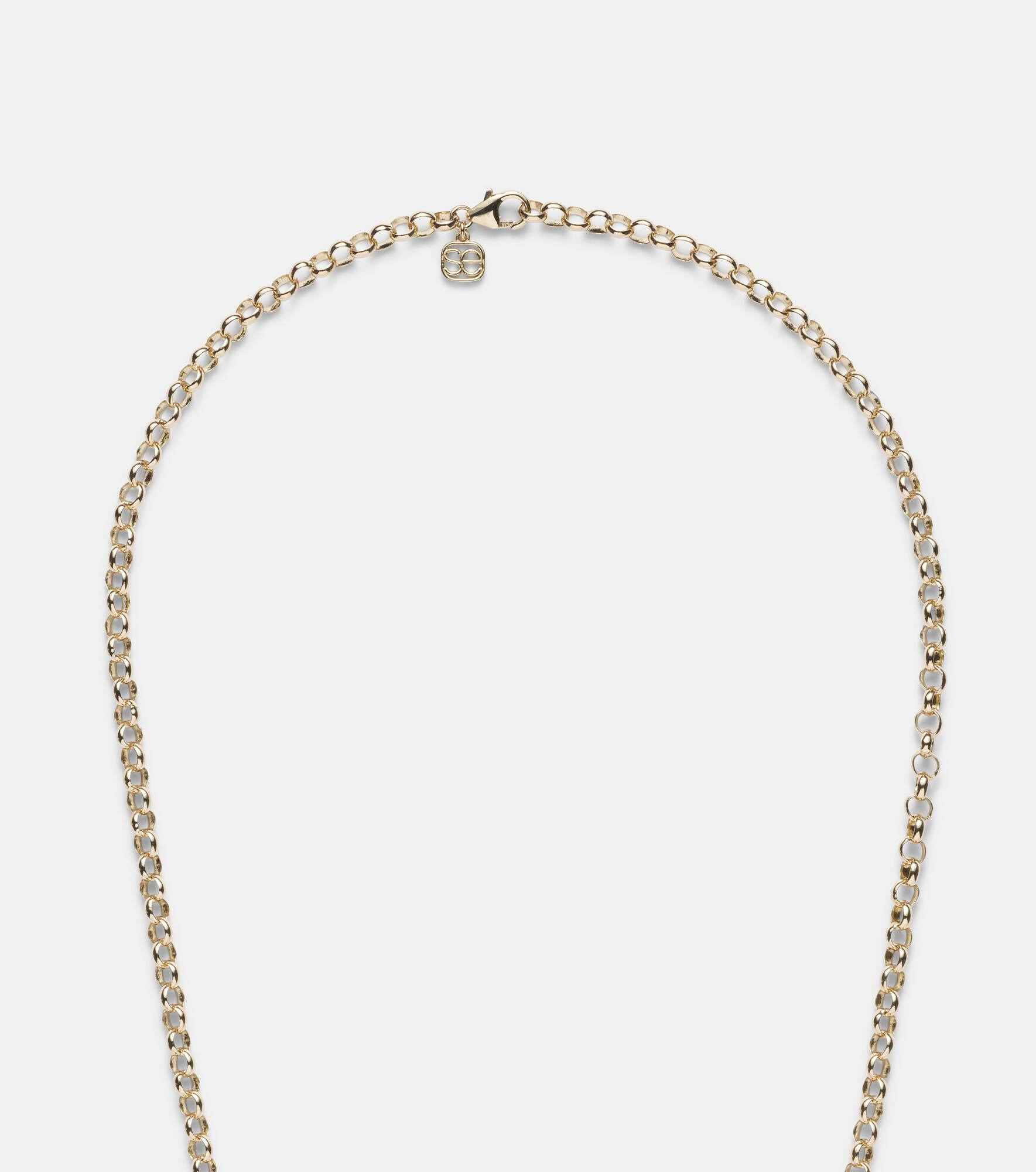 14kt gold charm necklace with diamonds - 6