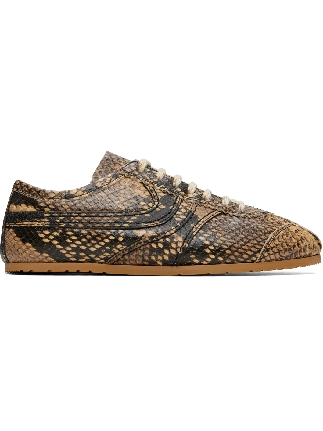 Beige Leather Sneakers - 1